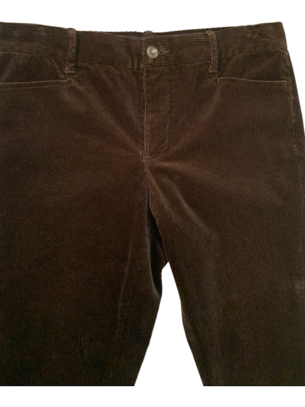 VTG Ralph Lauren Rugby Women's Brown Corduroy Ankle Zip Moto Prep Pants Size 8